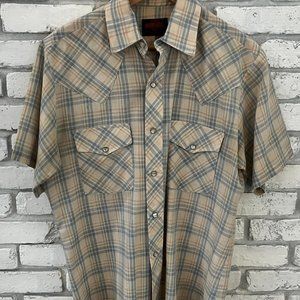 Vintage Cowboy Short Sleeve Collared Shirt